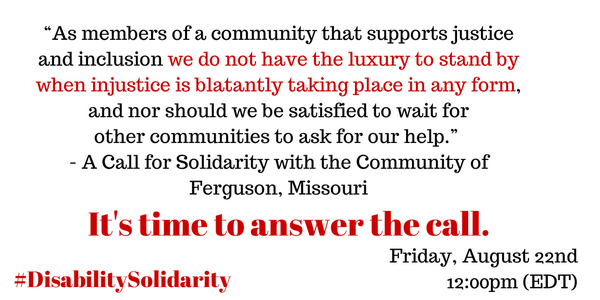 dissolidarity's tweet photo. Tomorrow, a discussion on #disabilitysolidarity or what it look likes for #disability orgs to support #POC. Join us! http://t.co/DJAb4J59Jl