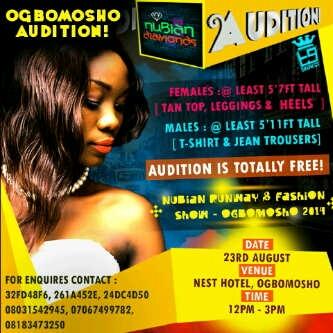 #YNotAfrica #NubianFashion if you have got what it takes and you are within the audition zone, get your act on