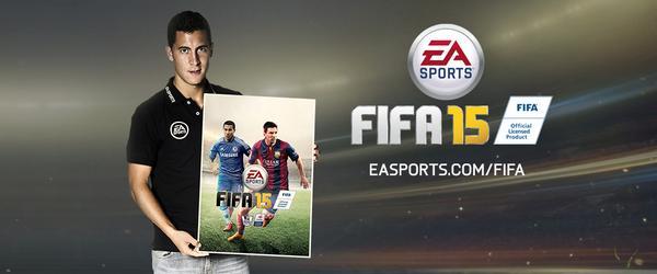 ChelseaFC's tweet photo. It’s official! @hazardeden10 is @EASPORTSFIFA’s #FIFA15 cover star! #FIFA15Hazard http://t.co/YfT1KnUUks #CFC http://t.co/8J5iJOf0V9