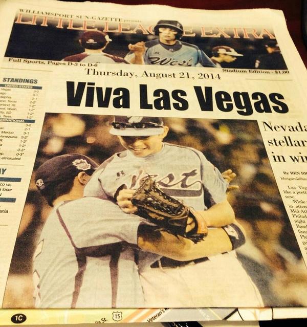 The cover of the Williamsport newspaper this morning! #MountainRidge #VegasPride