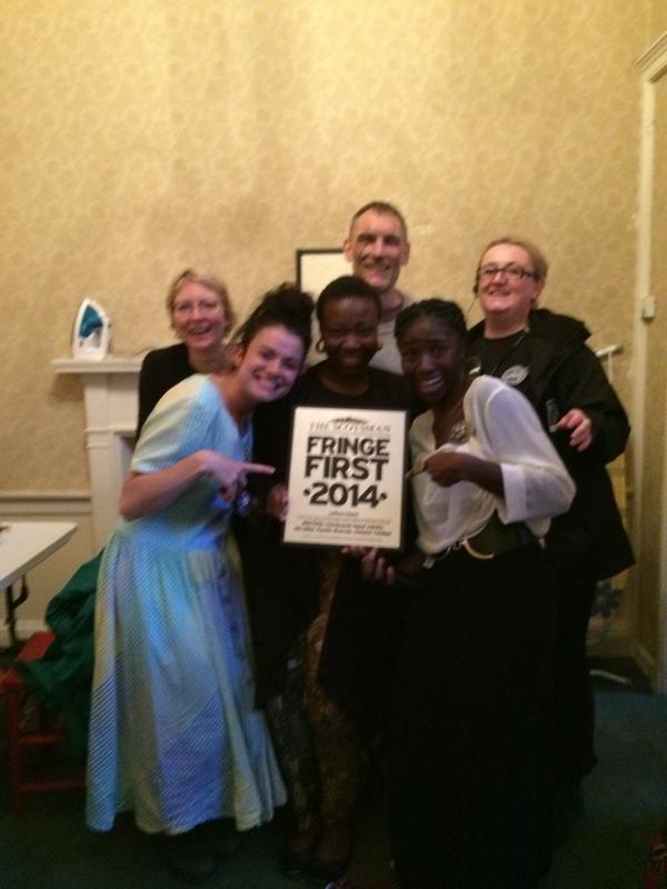 gridirontheatre's tweet image. The cast &amp;amp; crew couldn't come to the #FringeFirsts so here's the cast seeing it for the 1st time (with Jude &amp;amp; Zinnie)