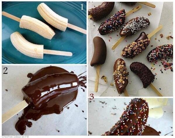 I love chocolate banana stick