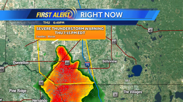 TMainolfiWESH's tweet photo. Here's a look at that severe t-storm warning for SW #Marion county. Lots of lightning with this storm. #WESH2Storms http://t.co/Of0pW9yz0Y