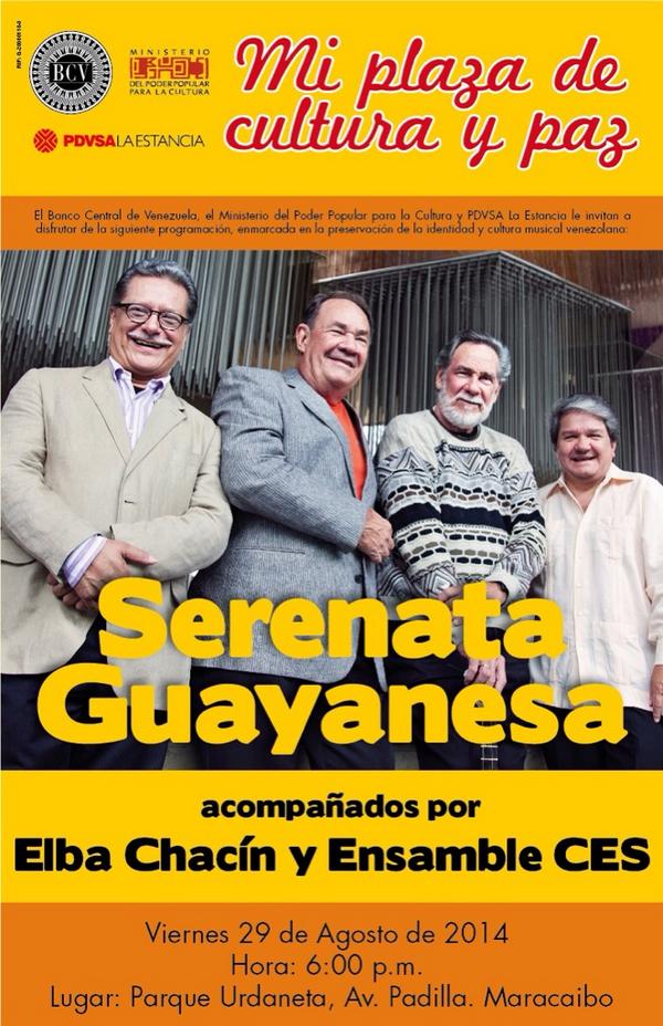 SGuayanesa's tweet photo. Ahora sí amigos de Maracaibo, este 29 de Agosto vamos a estar compartiendo con uds. en la Plaza Urdaneta, acompañanos http://t.co/8AOJ1SU3gi