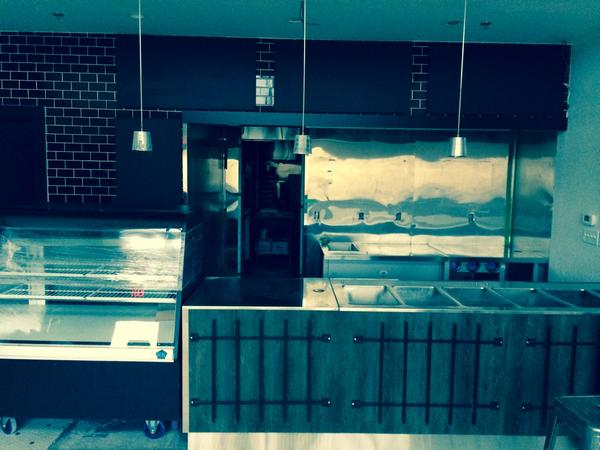 eatsbycheflive's tweet photo. Construction complete. Kitchen organization tomorrow! #openingsoon #eatsdartmouth http://t.co/lSQ7X8aScU