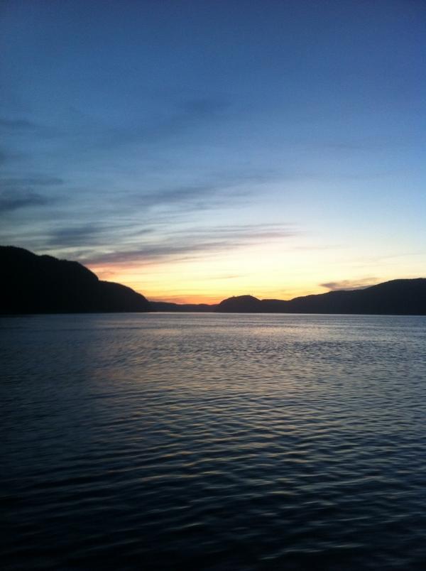 JDMidwood's tweet photo. View from Saguenay River ferry, on our way to camp along the St. Lawrence river after AFS http://t.co/aPpXo2kduJ