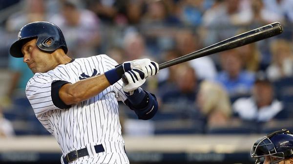 Cut4's tweet image. Followers to RETWEET can win a Derek Jeter bat. #MLBFC