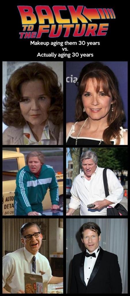 MeredithFrost's tweet photo. Back To The Future aging with makeup vs reality http://t.co/69T9GhyJlU http://t.co/Xf3HlpZ1Nx