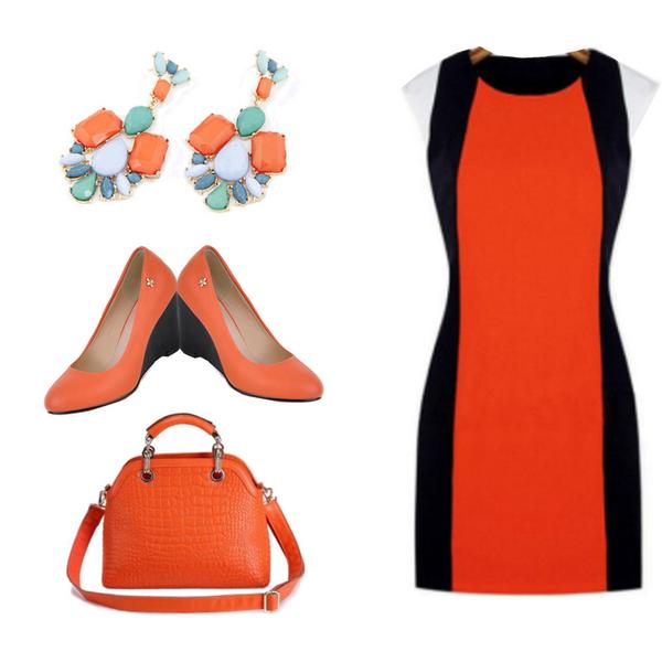 Dress bit.ly/1qvmNxV 
Earrings bit.ly/1pk13IZ
Pump bit.ly/VJK6vf 
Bag bit.ly/1pk18ML