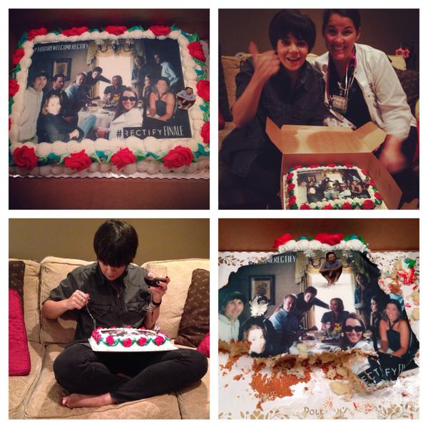 NotGayleKing's tweet image. But, er…also, this cake! See ya next year, guys. Going to go lose 15 lbs now. #rectifyfinale cc: @j_smithcameron 🍰