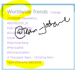 Team_JoshAne's tweet photo. ITO NA ... SPOTTED #10 WORLDWIDE LANG NAMAN!
TeamJOSHANE BBSJANE 
Jane is Our Big Winner http://t.co/Dvw35lkJmT