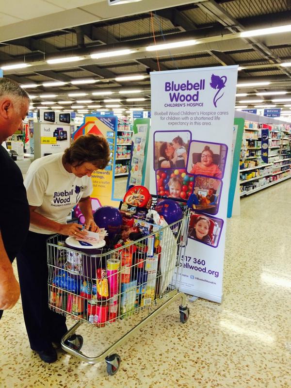 Trolley raffle is in full swing fundraising for <a href="/BluebellWoodCH/">Bluebell Wood</a> #charity #threepeakschallenge #tesco #worksop