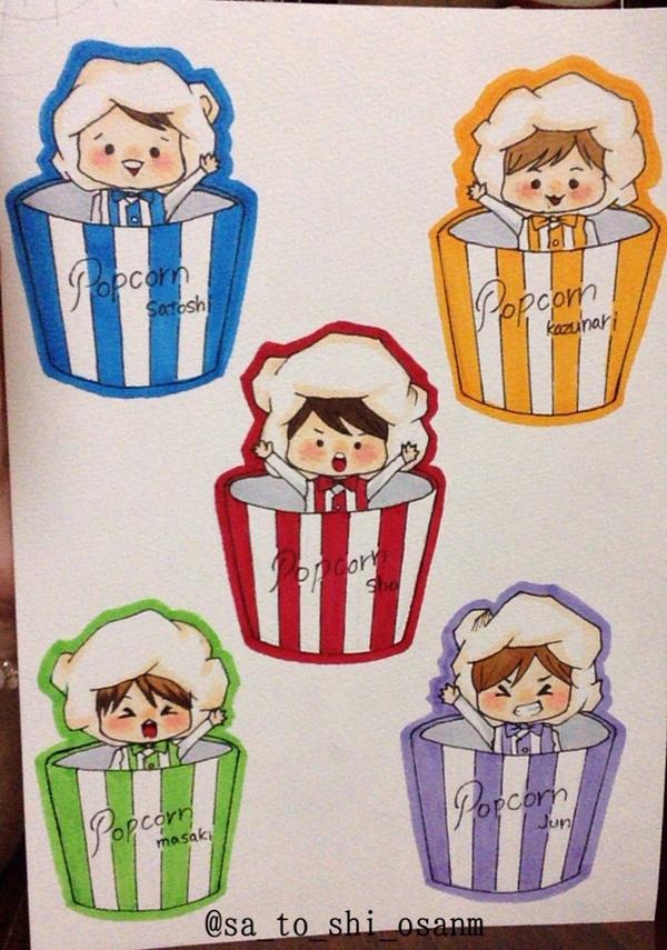 さとしっく 嵐のポップコーンマンを デフォルメで描いてみました 可愛いと思った人rt 私の絵嫌いじゃないよって人rt Rtしたあらしっく全員フォローする Http T Co Vicmmicknq Twitter