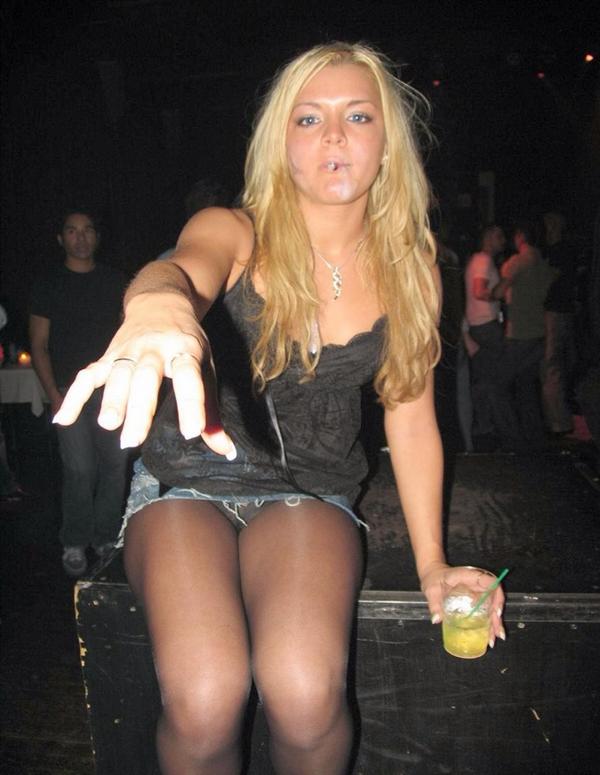 POV upskirt club babe