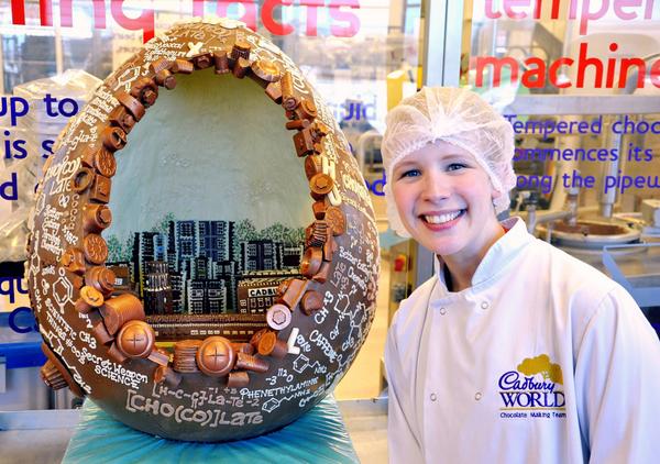 This futuristic chocolate sculpture is looking eggcellent in our Chocolate Making zone!