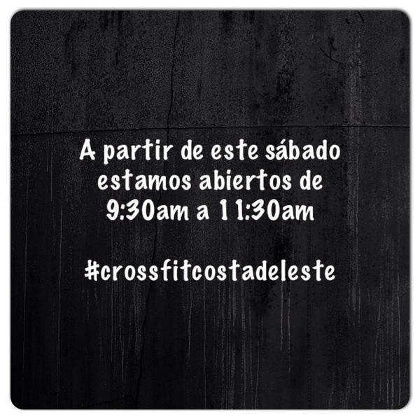 crossfitcde's tweet photo. A partir de este sábado estaremos abiertos de 9:30am a 11:30am 

#crossfitcostadeleste #crossfitpanama http://t.co/ilrtIl3dKg