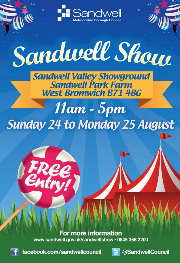 Don't forget the Sandwell Show this weekend (Sunday and Monday) #sandwellsummer See details: sandwell.gov.uk/sandwellshow