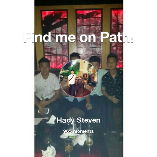 StevenLin_17's tweet photo. I've shared 965 memories with my friends on #Path - see them now at http://t.co/VhlNFZowzS! #thepersonalnetwork http://t.co/xxa5zb3tbE
