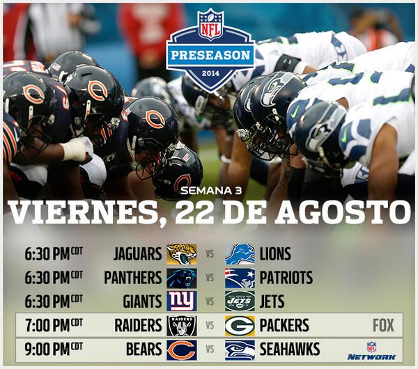 Nfl Mexico ×'×˜×•×•×™×˜×¨ Te Presentamos El Calendario De Juegos Para Hoy No Te Pierdas Bears Vs Seahawks Por Nfl Network Http T Co Rg1mpkqcvs