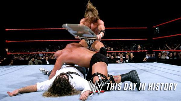 WWENetwork's tweet image. ON THIS DAY: @realMickFoley @TripleH &amp;amp; @steveaustinBSR battle for the gold at @SummerSlam '99! wwe.me/AC61S