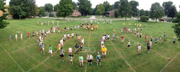 CollegeMarching's tweet photo. Today our challenege is "Script" writing. Here's @ksumgf with script "Kent" Most RTs wins #FridayFormations #BandCamp http://t.co/eSeasR1nyQ