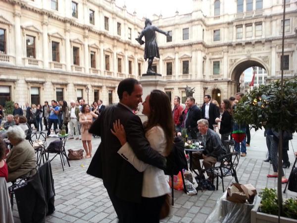 royalacademy's tweet image. Beautiful atmosphere in the courtyard tonight - #RadicalGeometry open until 10pm