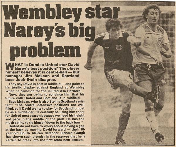 Wembley star Narey's big problem #DaveNarey #DundeeUtd #Scotland #Shoot! 1981-06-27