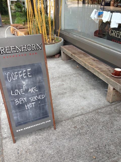 AliCairns's tweet photo. More local business stories filed today after a lovely outdoor chat w. the charming Walter Le Daca of @greenhorncafe http://t.co/R61z3oyKOd