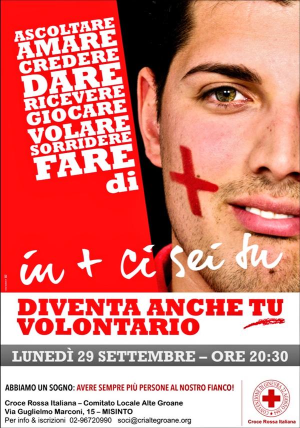 In più ci sei tu. Diventa Volontario della <a href="/crocerossa/">Croce Rossa Italiana</a>.
Lunedì 29 Settembre ore 20:30 - Presentazione.