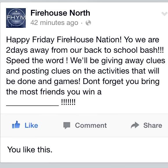FirehouseNorth's tweet photo. 2 days away from our #Back2School Bash. Yo you don't want 2 miss this. @ProdigyPraise @sherylbrady @tphnd #FHN2014 http://t.co/lH5ureRSdp