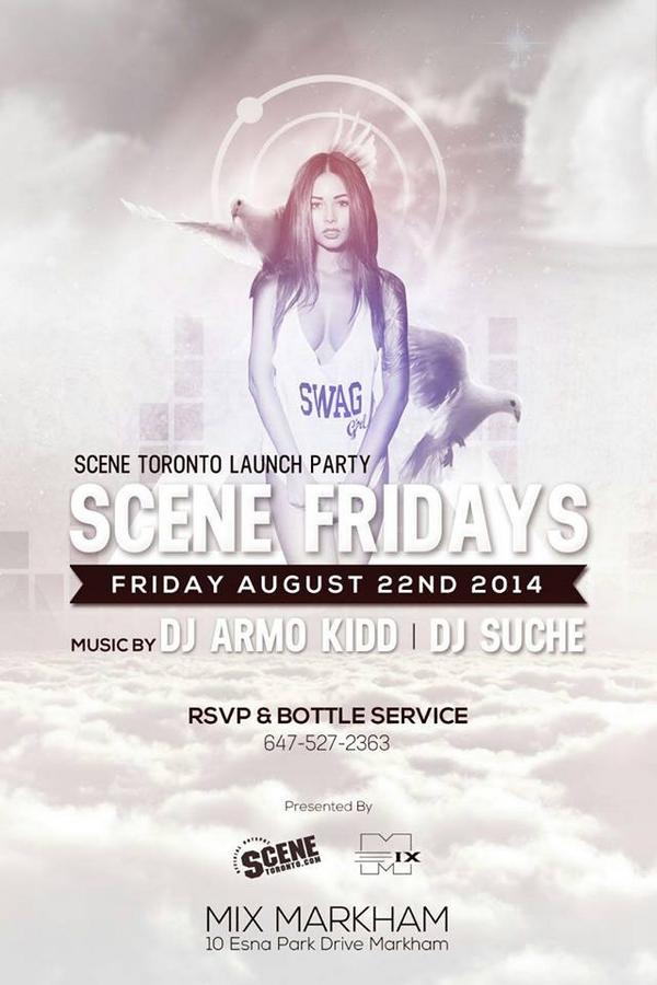 MyEveTab's tweet photo. #SceneFriday's official Launch Party is tonight at @MixMarkham featuring music by @DJARMOKIDD and Suche! http://t.co/wxtHbWJVQX