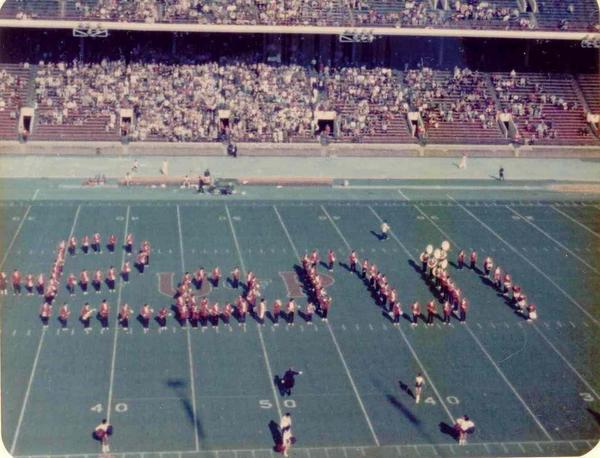 CollegeMarching's tweet photo. Today our challenege is "Script" writing. Here's @PennBand with script "Penn". Most RTs wins. #FridayFormations http://t.co/r8iCKM1o9e