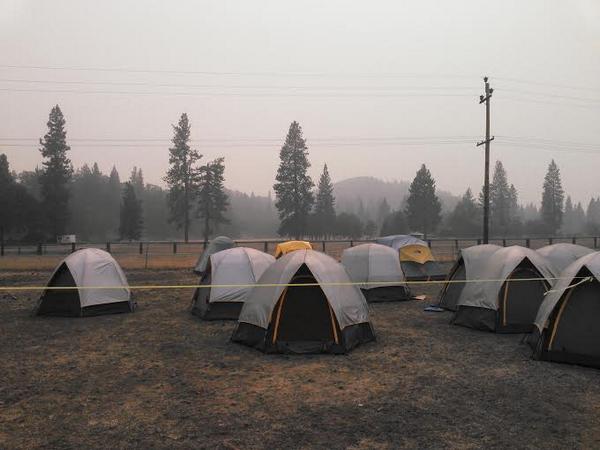 JulyComplexinfo's tweet image. Smoke at the #Julycomplex incident command post this afternoon. #julycomplexinfo