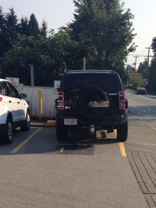 <a href="/D_BagParkingYVR/">YVR's Worst Parking</a> FYI Hummers...They don't make them as wide as they used to #vancouver #NorthVancouver #parkingfail
