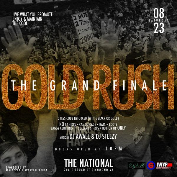 Marcus_R_Us's tweet image. Dress code provided 👇👇👇

#GoldRush ✨

Finale of #VCUWelcomeWeek2k14 🌟🎉