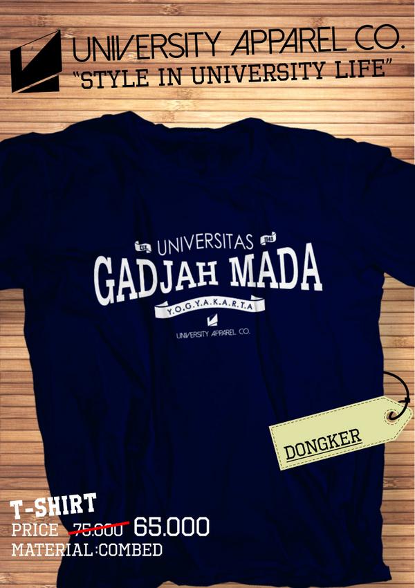 T-shirt Gadjah Mada Dongker. To order please Contact : Akbar 085742039199 :)