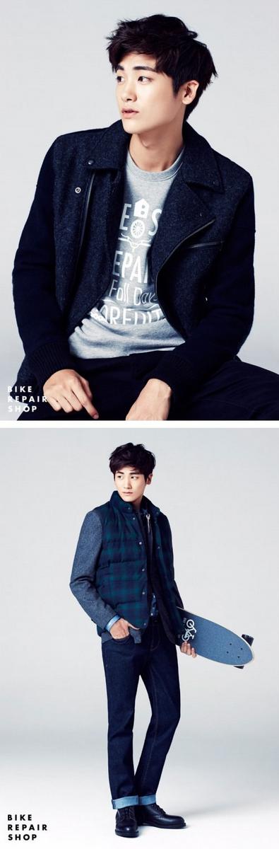 allkpop's tweet photo. 'Bike Repair Shop' releases handsome pictures of new model Hyungsik http://t.co/U8wGlsUs8v http://t.co/SARwjjZXwn