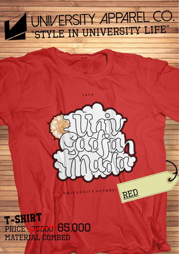 T-shirt Gadjah Mada Red. To order please Contact : Akbar 085742039199 :)