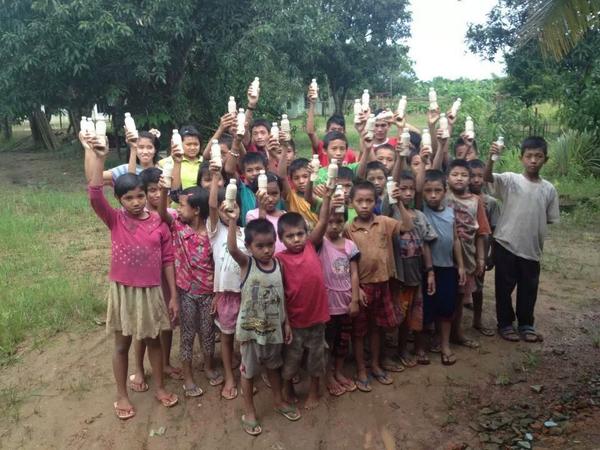 Our soy milk in the hands of the children who need it at Rebecca Amy orphanage <a href="/unchartedintl/">Uncharted Intl</a> #rewarding