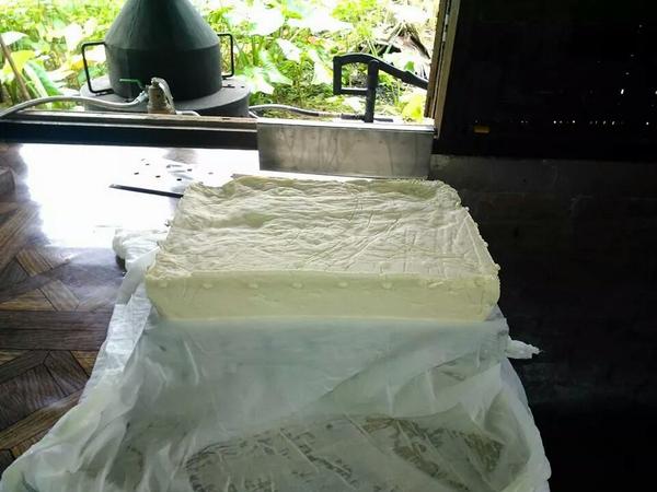 Today Thomas learned to make soy tofu. This tofu is packed with protein and can be cooked in a variety of ways.