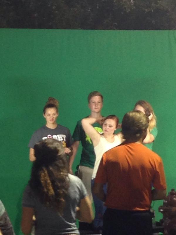 StephenLBoyd's tweet photo. Check out @austincrosby95 with 3 chicks in front of that green screen tonight. What a babe. #SWAT2014 #RingBySpring http://t.co/FP5qzbwmKS