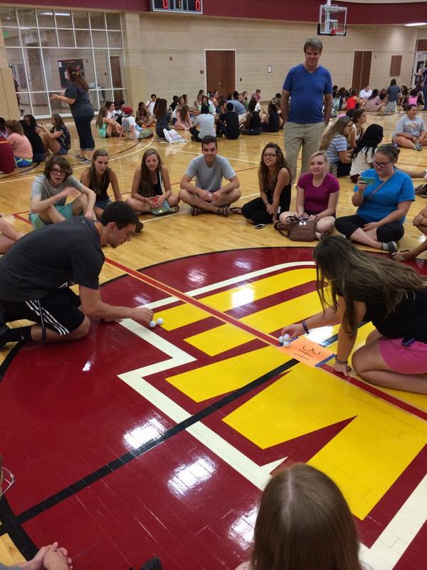 WinthropACAD3h's tweet photo. Playing Minute to Win It games! #firstnightwinthrop http://t.co/9DDEzy1ISA