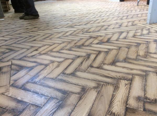 Flamed Loweswater Oak wood blocks just been fitted, building work still going on!