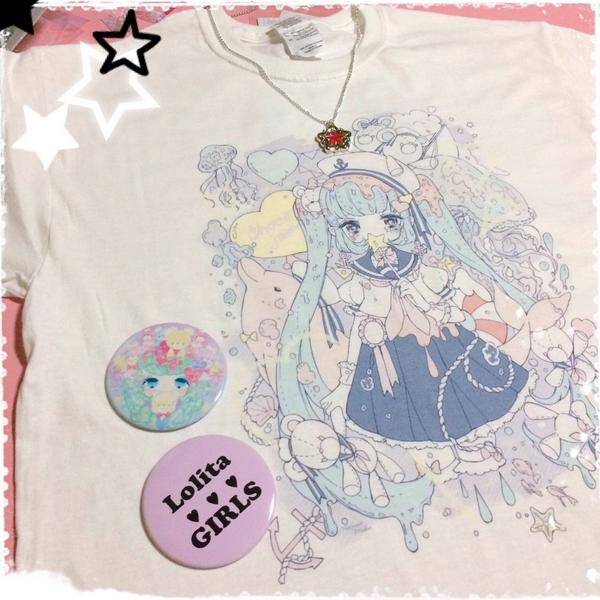 マリンTシャツも届いたー!手持ちのセーラー襟と合わせたら可愛い気がする…♥︎ 