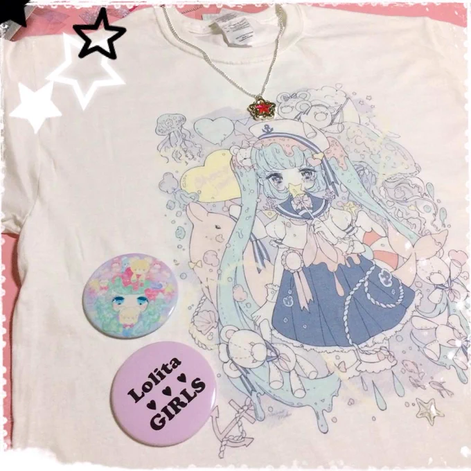マリンTシャツも届いたー!手持ちのセーラー襟と合わせたら可愛い気がする…♥︎ 