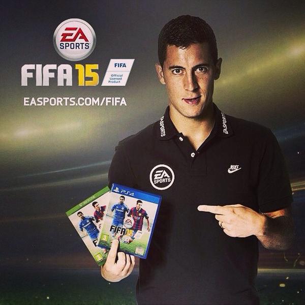 zebast1001's tweet photo. Eden Hazard on the cover to Fifa 15👌 http://t.co/iqztBEzRMS