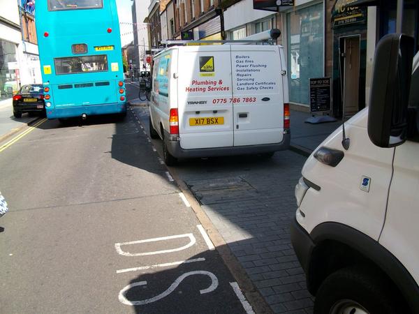 Plumbers parked in a disabled bay opposite BHS in Leicester. #WantMySpaceTakeMyDisability