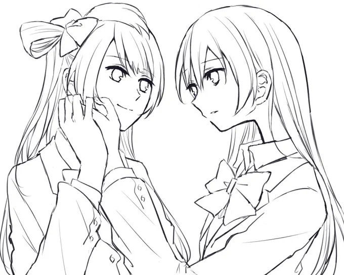 (ことうみちゃんの線画置いておきますね…。汚いですけど、塗りの練習とかに使って頂ければ…) 