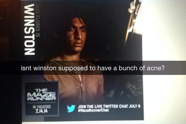 jacobkyle_'s tweet photo. and I imagined him white for some reason... #mazerunner http://t.co/Y64btFkfow