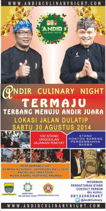 ClickBandung's tweet photo. Andir Culinary Night #ACN | Sabtu 30-08-2014 Jalan Dulatif  | Cp : AndirCulinary (081320656467) @ridwankamil http://t.co/swuxmm26e3